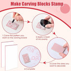 Frienda 40 Pcs 4"x6" Rubber Carving Blocks Linoleum Block Stamp Making Kit Soft - Image 3