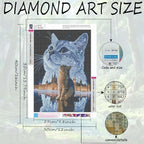 Cat Diamond Painting Kit for Adults, Round Full Drill Gem Art 12x16In | 5D - Image 6