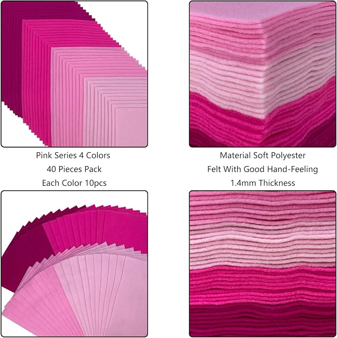 Jtnohx Soft Felt Sheets, 8x12 inches Assorted Craft Felt Fabric, 1.4mm Thick - Image 5