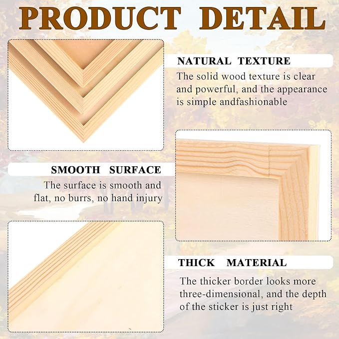 18 Pack Unfinished Wood Canvas Panels Kit Wooden Panel Boards Wood Paint - Image 5