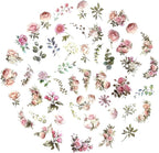 100 Pcs Pink Flower Stickers for Scrapbooking Junk Journal Notebook Diary - Image 2