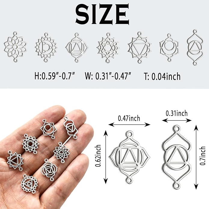 stino 28/48Pcs Stainless Steel Metal Charms | Fadeless, Waterproof, - Image 3