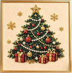 DIY Christmas Pearl Diamond Art Painting Kit, Cute Santa Elk Christmas Pearl by Unknown