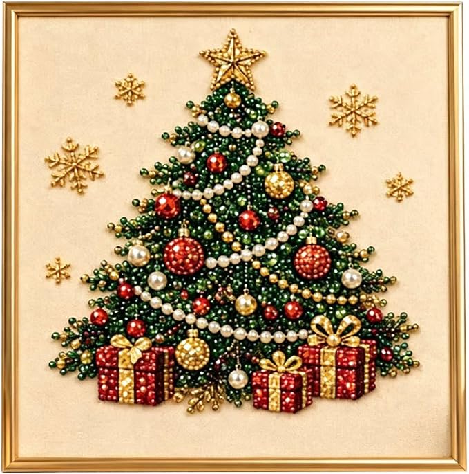 DIY Christmas Pearl Diamond Art Painting Kit, Cute Santa Elk Christmas Pearl by Unknown