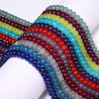 Songxi 5x8mm Natural Grey Chalcedony Stone Rondelle Beads, Gemstone - Image 8