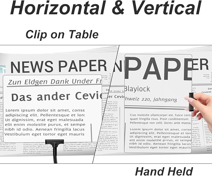 5X Magnifying Glass with Clip for Reading, 10x6 inch Large Full Page Magnifier - Image 6