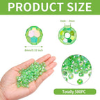 BONNY BOXX 500pcs 8mm Acrylic Faceted Round Crystal Beads Transparent Green AB - Image 2