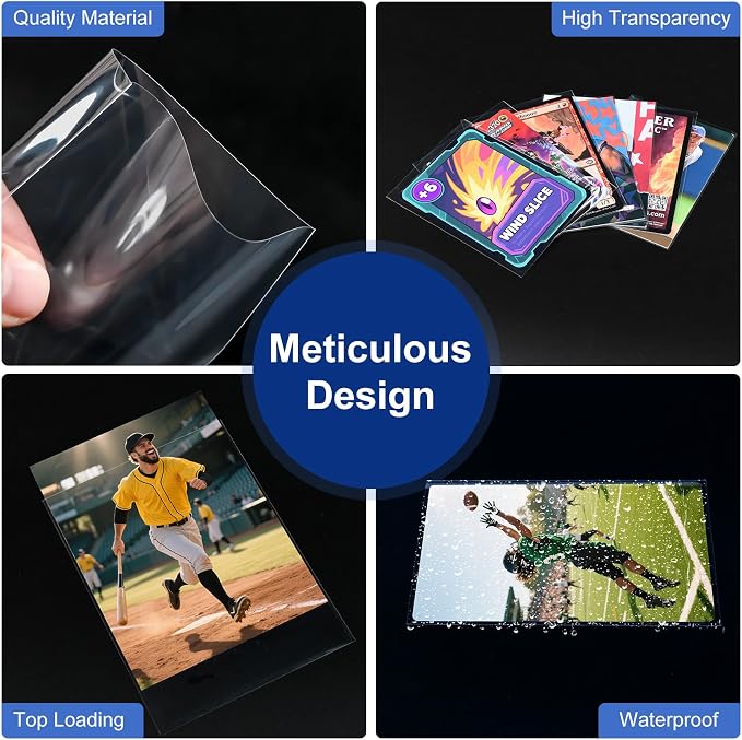 100 Pcs Soft Trading Card Sleeves, Top Loading Sleeves - Image 6