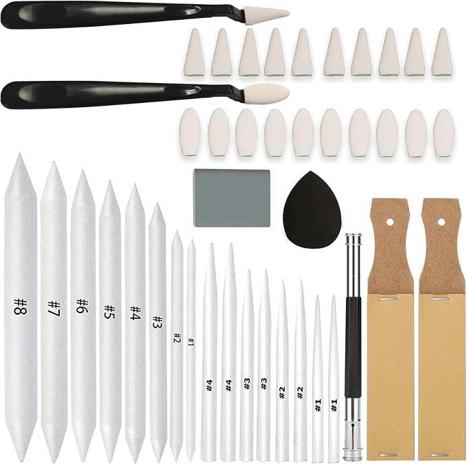 43 PCS Blending Stumps and Tortillions Paper Art Blenders Sketch Drawing | by N+NOROCME