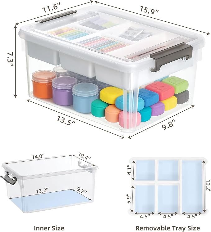 17 QT Clear Stackable Craft Storage - Image 3