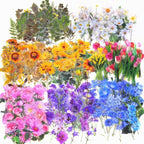 Transparent Pressed Flower Stickers 320 PCS-Dried Resin Leaves- Floral by Lanfixilly