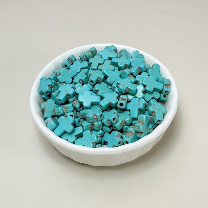 Turquoise Cross Beads for Bracelet Making - Image 5