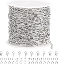 SMYHTGLIF 32.8 Feet Silver Cable Paperclip Jewelry Making Chains Stainless by SMYHTGLIF