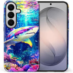 for Samsung Galaxy S26 Case, Colorful Ocean Sharks Pattern Glossy 2 in 1 - Image 2