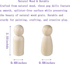 22PCS 2.55′′ Unfinished Natural Wooden Peg Dolls, Little Wooden peg People - Image 2