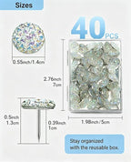 40 Diamond Pins Set, Decorative Push Thumbtacks - Image 2