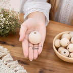 50mm Wooden Beads for Craft, Bead Garland, Farmhouse Decor - Image 3