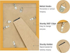 6x8 Picture Frame with Wavy Mat, Wooden Real Glass 6 x 8 Photo Frame - Image 3