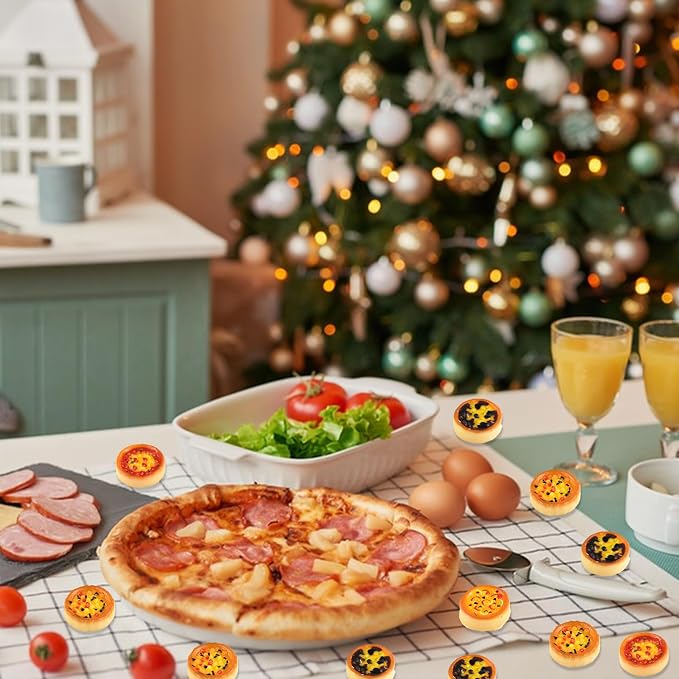 100 Pieces Tiny Pizza for Dollhouse Miniatures Resin Food for Crafts Mini Pizza - Image 5