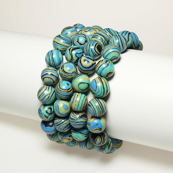 MJDCB Synthesis Colour Malachite Beads Beautiful Fashion Round Stone Beads - Image 7