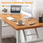 Need Large Folding Computer Desk, 62 Inch Writing Table, Teak | No-Assembly - Image 5