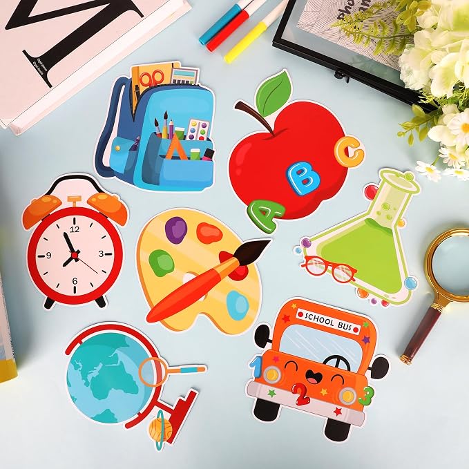 54Pcs Back to School Cutouts, Classroom Theme Bulletin Board Decoration - Image 5