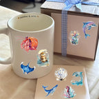 50PCS Marine Animal Stickers PET Transparent Stickers Starfish, Sea Turtles - Image 2