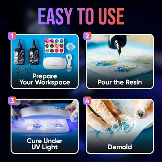 CRAFT RESIN UV Resin Kit with Light - 36W 22 LED Big Lamp and 200g Hard Type - Image 4