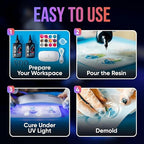 CRAFT RESIN UV Resin Kit with Light - 36W 22 LED Big Lamp and 200g Hard Type - Image 4