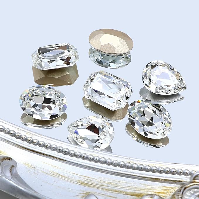 24Pcs Point Back Glass Rhinestones, 18 * 13MM Drop Shape Faceted Rhinestones - Image 5