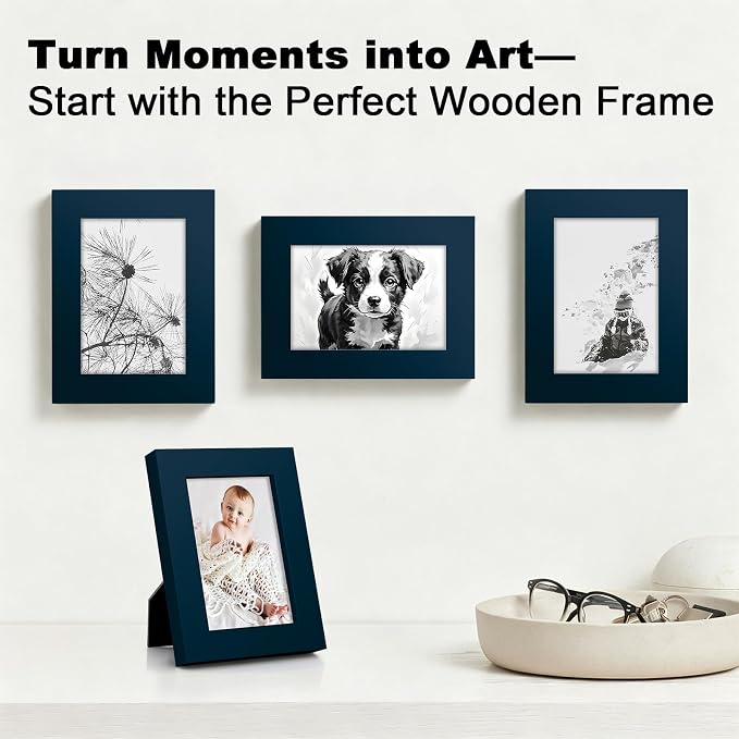 RPJC 3.5x5 inch Picture Frame Made of Solid Wood High Definition Glass - Image 2