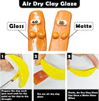 EIGTWEN 100ml Air Dry Clay Glaze and 29pcs Clay Tools Kit, Matte Varnish | - Image 2