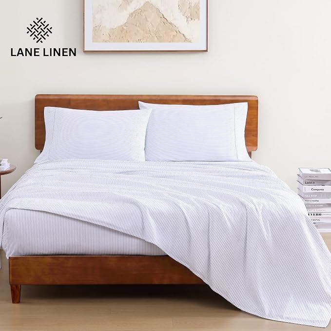 LANE LINEN 100% Organic Cotton Printed California King Sheets Set, 4-Piece All - Image 2