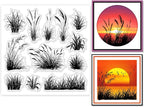 GLOBLELAND Grass Silhouette Clear Stamps by GLOBLELAND
