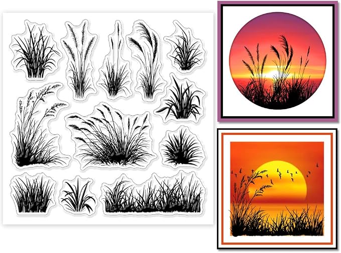GLOBLELAND Grass Silhouette Clear Stamps by GLOBLELAND