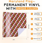 Tintnut Maryland Flag Permanent Vinyl Roll 12in x 5ft Adhesive Vinyl Roll | - Image 2