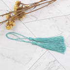 VAPKER 100 Pieces Turquoise Color 13cm/5-Inch Silky Handmade Soft Tassels Floss - Image 4