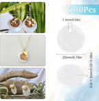 SUNNYCLUE 1 Box 100Pcs Shell Charms Seashell Charm 20mm 0.79in Flat Round - Image 2