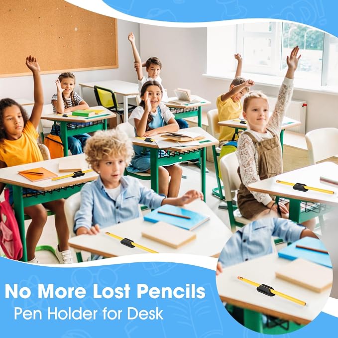 VZZNN 40 PCS Adhesive Pencil Holders, Silicone Marker Organizer - Image 5