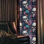 REDAMANCY Gothic Purple Flowers Skull Window Film Decorative Double-Side - Image 2