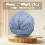 uxcell 3.53oz Wool Roving Yarn, Needle Felting Wool Fiber DIY Craft Needle Wet - Image 2