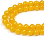 MJDCB 7A Round Natural Yellow Agate Beads Stone Loose Beads by MJDCB