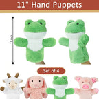 4 PCS 11 Inch Farm Animal Hand Puppet Set Soft Realistic Plush Puppets Toys Goat - Image 2