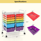 BECOMFORT 12-Drawer Rolling Cart - Image 3