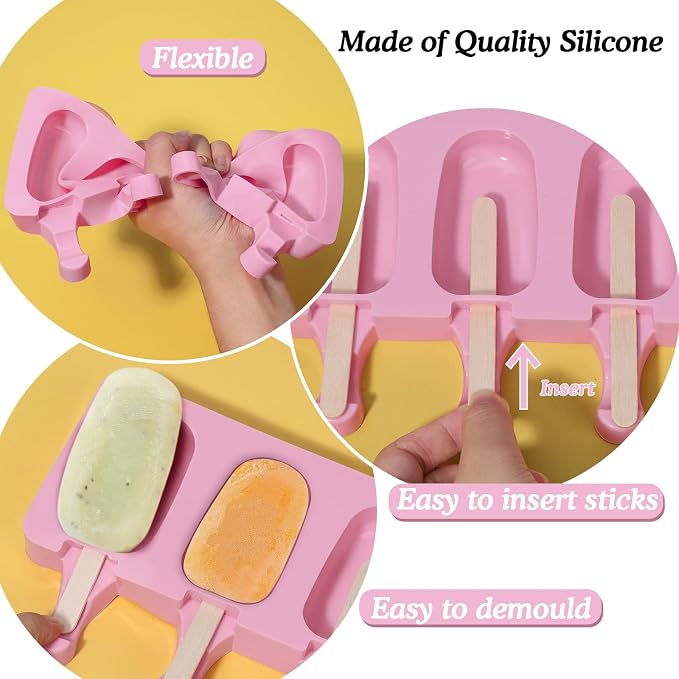 Ozera Silicone Popsicles Molds, 2 Pack Reusable Cake Pop Molds Popsicle Maker - Image 4