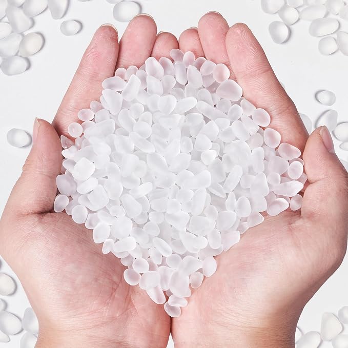 QEQEKAKA Sea Glass Stones for Crafts About 0.5LB Glass Pebbles Gemstones Bulk by QEQEKAKA
