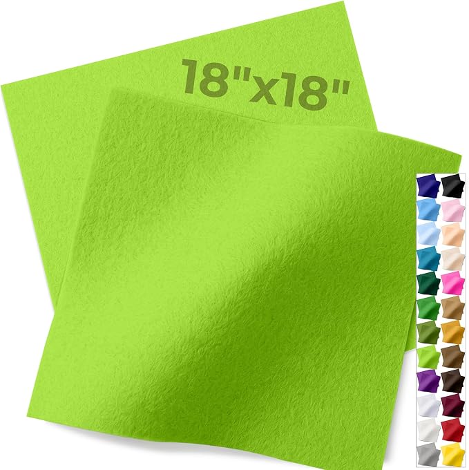 IONTACH 18" X 18" Soft Felt Sheets 1.6mm Thick | Acrylic Felt Fabric Sheets by IONTACH