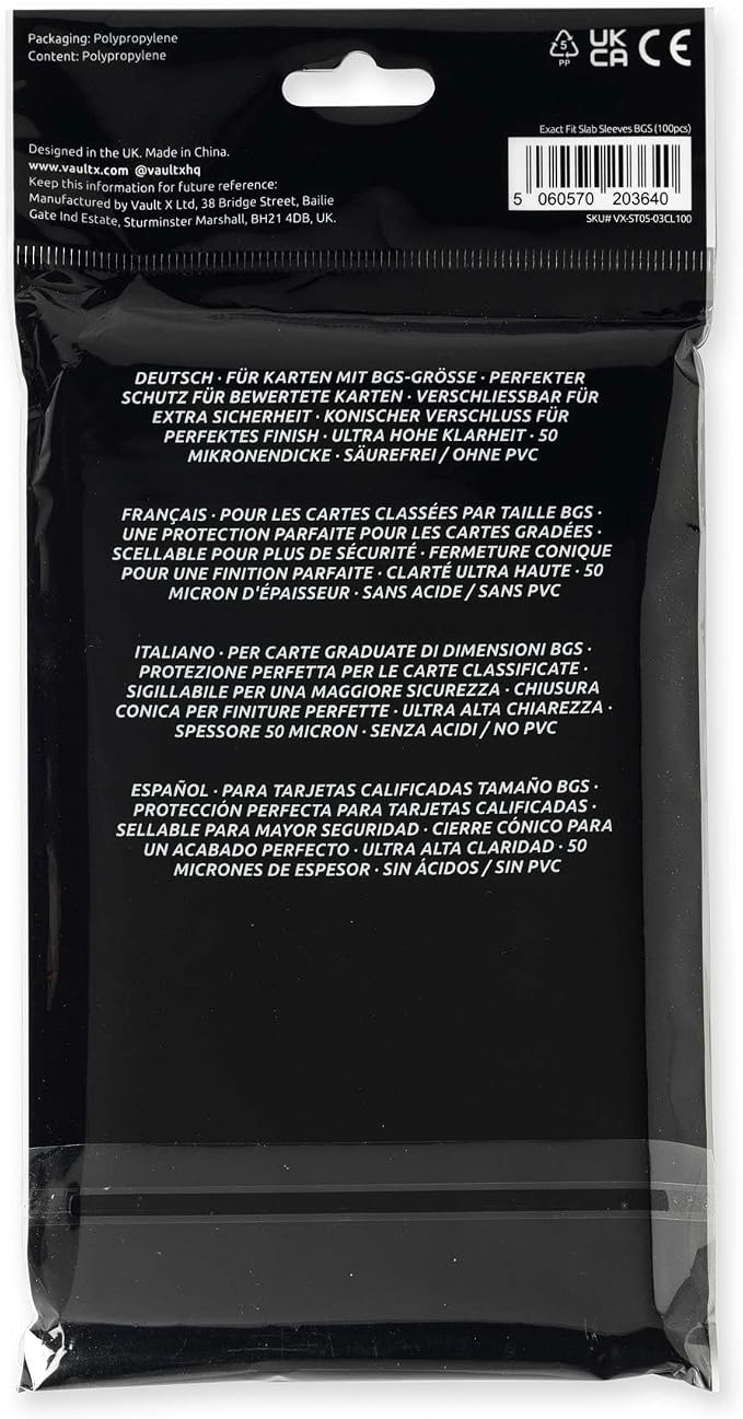 Vault X Exact Fit Slab Sleeves for BGS Beckett Graded Cards | Fits BGS & - Image 2