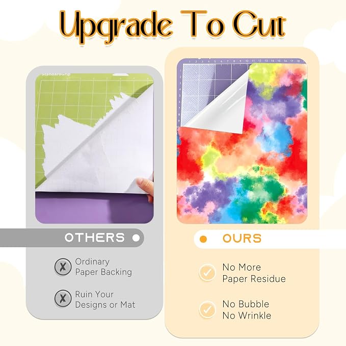 Tintnut Tie Dye Permanent Vinyl 8 Sheets 12"x10" Easter Adhesive Vinyl | - Image 4