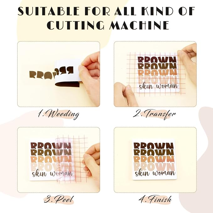 Tintnut Skin Tone Permanent Vinyl 8 Pcs 12''x10'' Dark Cacao Adhesive Vinyl | - Image 3